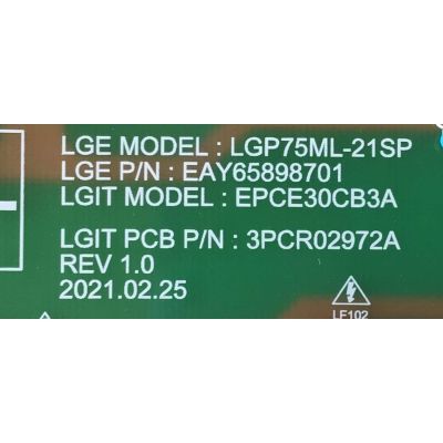 FUENTE PARA TV LG / NUMERO DE PARTE EAY65898701 / LGP75ML-21SP / EPCE30CB3A / 3PCR02972A / MODELO 75QNED90UPA.AUDFLJR / 75QNED90PA - Imagen 2